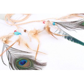 Hippie Fashion Headband Indiana Elegant Peacock Feather Headband Bohemian Gypsy Feather Headband Woman Girls Favorite Hair Accessories