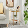 ZEXVIDA Tempered Glass End Table with Storage Shelf for Small