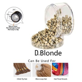 5mm 500 Micro Silicone Lined Nano Link Rings Crimp Beads Hair Extension Tools Invisible (Dark Blonde)