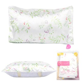 Octocurl Satin Pillowcase Reversible to Absorbent Microfiber for Wet Hair | Softer Than Silk | Cooling Satin Pillow Cover | Vegan Silk Pillowcase for Hair & Skin (Cover - Meadowy)