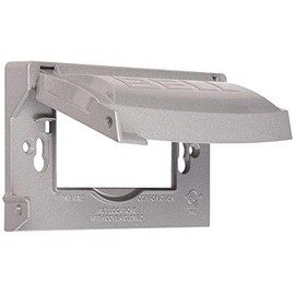 BELL MX1250S 1-Gang Flip Weatherproof Cover, Universal Metal 12-in-1 Outlet Outdoor Receptacle Protector, Vertical/Horizontal, Gray
