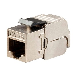 Monoprice 115965 Cat6A RJ-45 180-Degree Shielded Die Cast Keystone, Slim Type, Silver