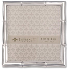 Lawrence Frames Bamboo Design Metal Frame, 4x4, Silver