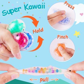 Ainiv 24 Mini Anti-Stress Balls for Kneading, Colourful Squeeze Ball with Water Beads for Decompression, ADHD, Party Bags, Filler, Stress Relief Toy for Children, Adults, Christmas, Birthday Gift