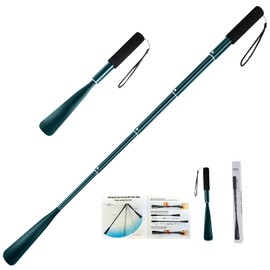 Gobiteli Shoe Horn,14.5"-37" Retractable Aluminum Shoe Horn Long Handle for Seniors,Men,Women and Kids(Blue)