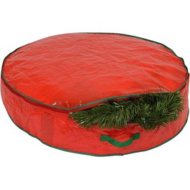 Christmas Wreath Storage Bag, Garland Storage Bag, Holds up to 100 cm Long Artificial Wreaths, Durable, Waterproof Material, Storage Bag with Zip and Carry Handles