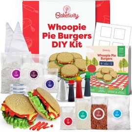 Baketivity Whoopie Pie Burgers Baking Kit for Kids - Kids Baking Set - Real Cooking Set for Girls & Boys Ages 5-12 - Kids Baking Kit with Premeasured Ingredients, STEM Kit for Kids with Instructions