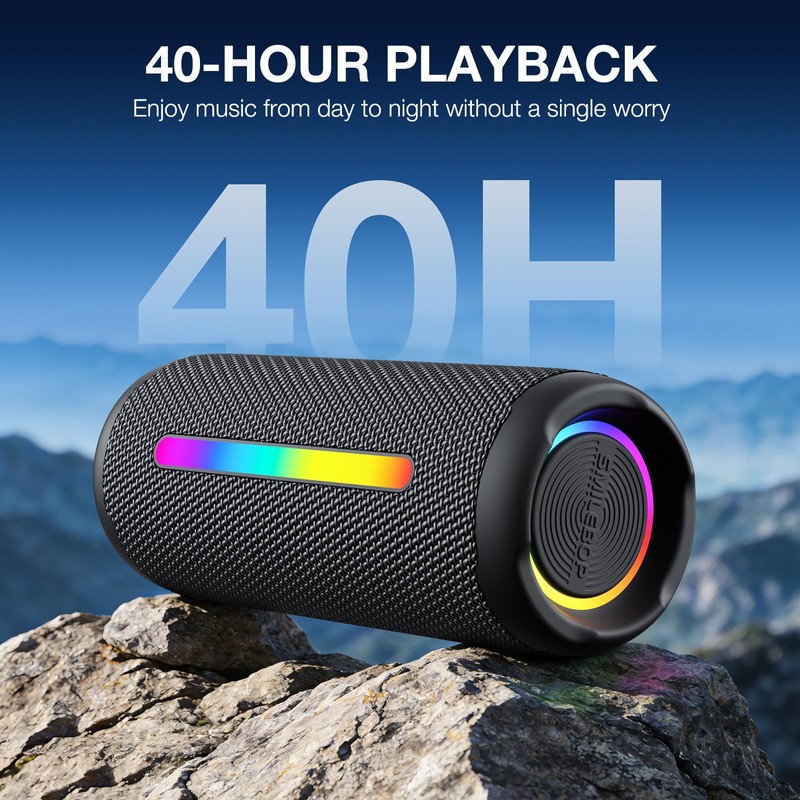 SMILEBOP Portable Bluetooth Speaker Wireless, 40W Super Bass with Smart