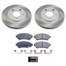 Power Stop SC2553 Front Brake Kit With Semi-Coated Brake Rotors and Ceramic Brake Pads & Hardware For Century Lesabre Regal | Intrigue Silhouette |Bonneville Grand Prix [Application Specific]