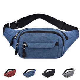Canotagio Cangurera Deportiva de Viaje con Tela Impermeable de Amplia Capacidad. Para Hombre y Mujer. Excelente Riñonera de Viaje Ajustable. Fanny Pack/Running Belt/Travel Pouch. (Azul)