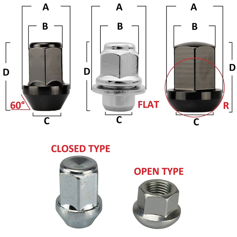 20x Silver Zinc Wheel Nuts for Steel Rims M12 x