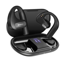 BlitzMax Open Ear Headphones,True Wireless Bluetooth 5.3 Open Ear Earbuds, Enhanced Bass 16.2mm Drivers, Long-Lasting Comfort, 60H Playtime LED Display, IPX5 Waterproof for Sports, Driving