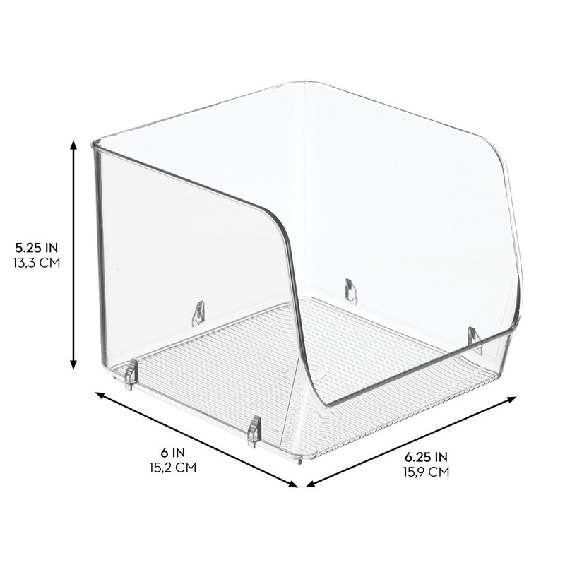iDesign Stackable Open-Front Storage Bins for Kitchen and Pantry Organization