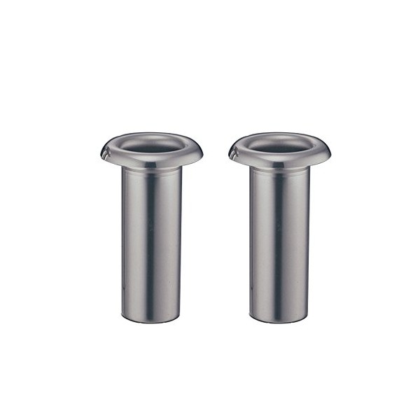 Flower Stand for Graves, Premium Stainless Steel, Medium Insert, No Brim, Tube Diameter: 1.7 inches (44 mm), Ring Bottom Depth: 4.7 inches (120 mm), Set of 1 to 2 (S-44 (Small)