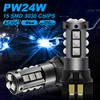 HONLEEX Error Free PW24W LED Bulb White,AC/DC 9-30V 1200LM PWY24W