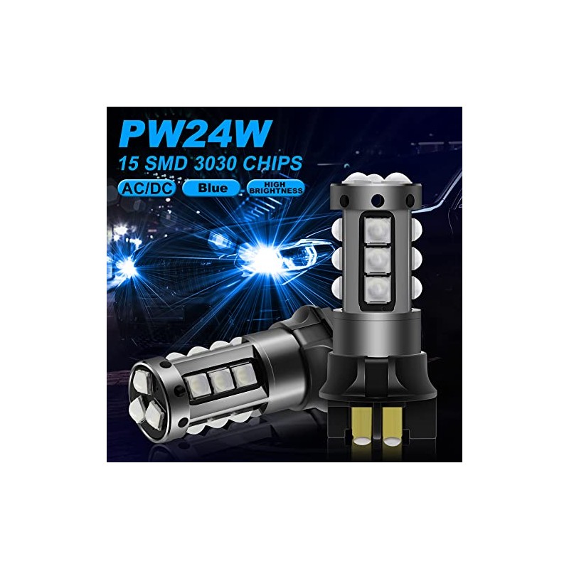 HONLEEX Error Free PW24W LED Bulb White,AC/DC 9-30V 1200LM PWY24W