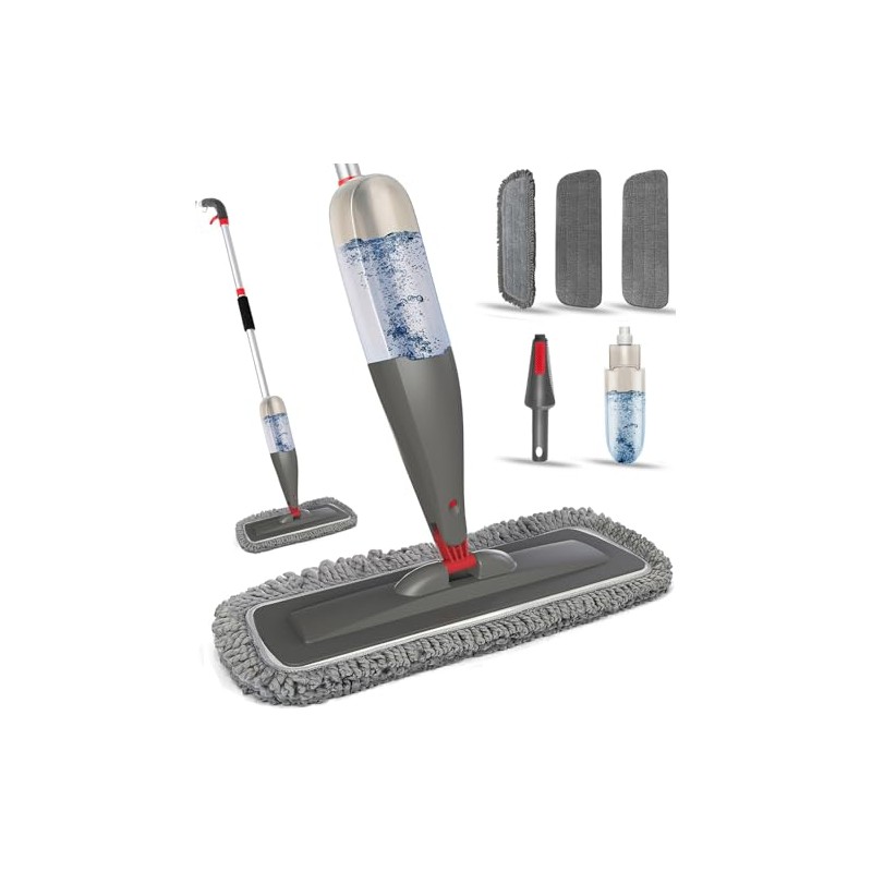 Spray Mop for Floor Cleaning with Washable Pads, Microfiber Wet