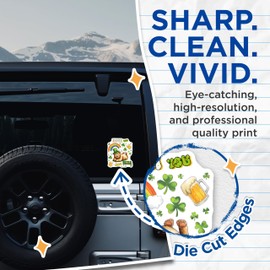 (2 Pack) Irish You were Beer Stickers - Rainbow Leprechaun - 5" On Longest Side - Sticks to Smooth Flat Surfaces - Made in USA - BMCS8401 - BMCS8401