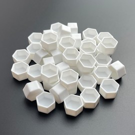 FCLUB 150Pcs Empty Hexagon Watercolor Pans – 1.2ML White Plastic Mini Paint Pans for Watercolor Palette, Travel Kits, & Artists