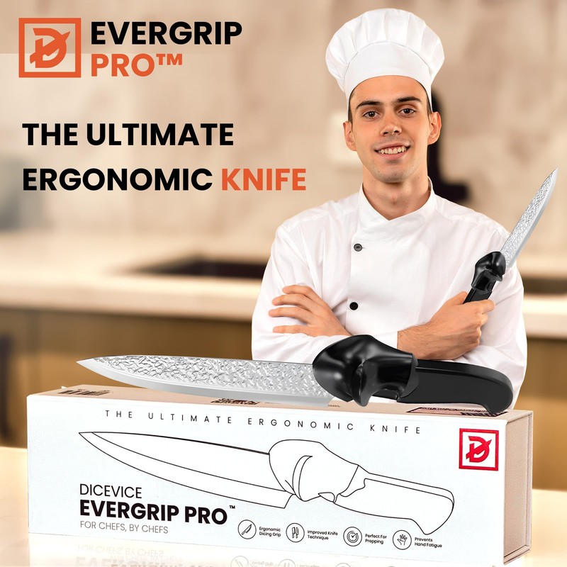 EverGrip Pro Chef Knife 8 Inch, High Carbon Stainless Steel