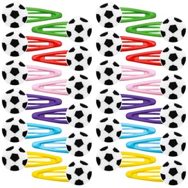 Set of 30 Football Hair Clips Set Girls Jewellery Accessories Hair Clips Girls Metal Print Hair Clips for Baby Children Women (Football)