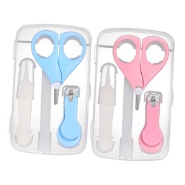 MERRYHAPY 2sets Nail Care Kit Professional Manicure Boy Girl Safe Ergonomic Nail Clippers File Portable Storage Case for Newborns and Toddlers