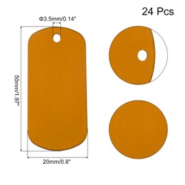 sourcing map 24 Pack Rectangle Aluminum Blank Tags 50 x 20 x 1mm Engraving Stamping Blanks Metal Blanks Label for DIY Jewelry Stamping Tools, Orange
