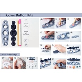 A Set Tool for Cover Button Make Own Covered Buttons (11-29mm Size) Sew Craft Button Craft Kit Buttons Fasteners