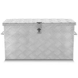 DNA MOTORING Truck Tool Box Lockable Storage Box, Truck Bed Tool Box Truck Bed Organizer Aluminum Truck Tool Boxes for Bed of Truck, w/Lock & Keys, 27" X 9.4" X 12.6" Silver, TBOX-T5-008-ALU