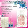 FOXIIU Press on Nails Coffin Long Length Glossy Full Cover