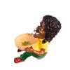 5.25" Small Rasta Jamaican Man Holding Bowl Polyresin Ashtray Decoration