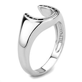 YourJewelleryBox Mens horse shoe ring no stone stainless steel blackened silver no tarnish 3619 W