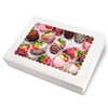 Rarapop 25 Pack Large Cookie Boxes with Window, 16x11x2.5 Inches