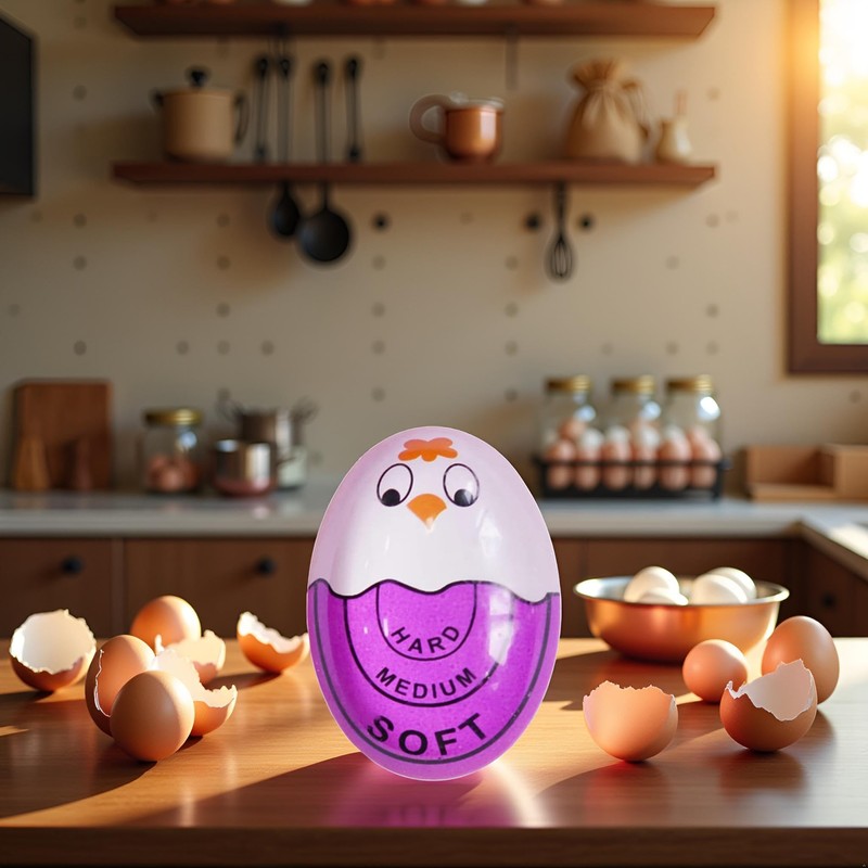 Purple Kitchen Timer Practical Reminder Color Changing Egg Timer Soft