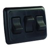 JR Products 12245 Black Triple SPST On-Off Switch with Bezel