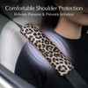JDDRY 2PCS Car Seat Belt Cover,Leopard Printed Pu Leather Seat