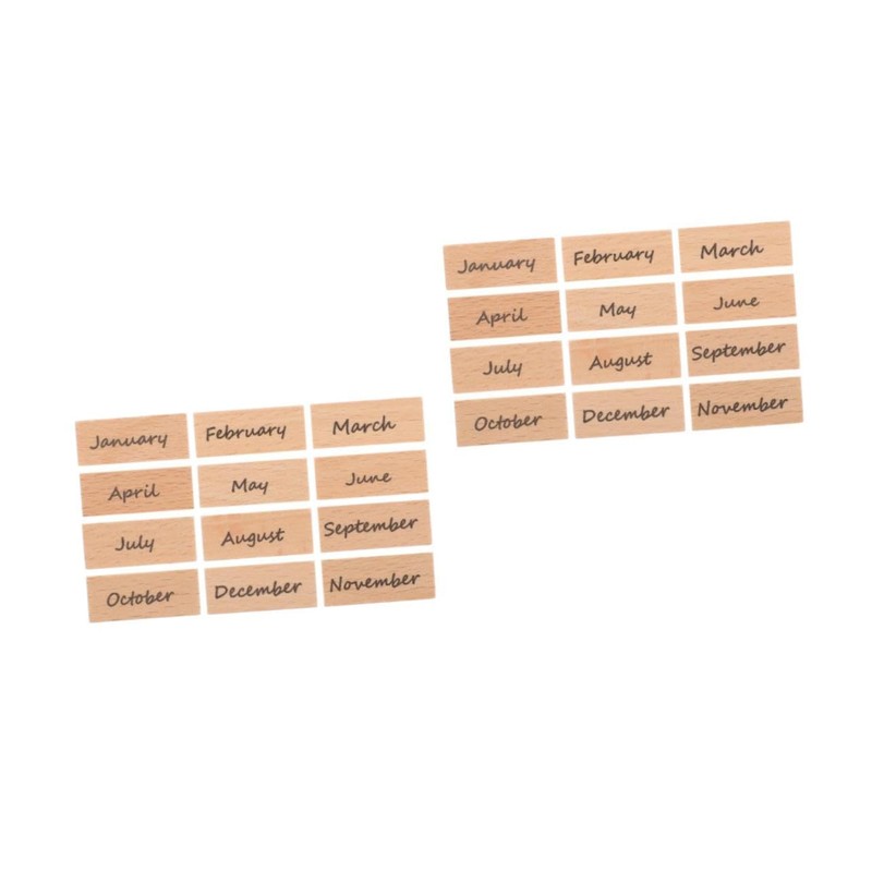 VILLFUL 2 Sets DIY Wooden Rubber Stamps for Scrapbooking Monthly