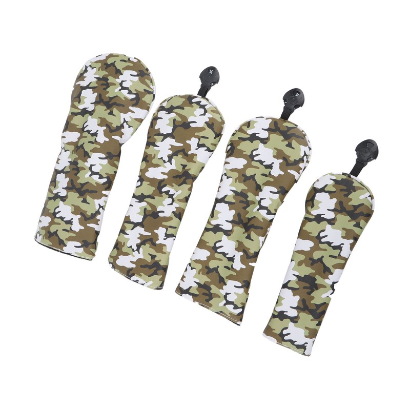 4Pcs Golf Club Head Cover PU Thick Plush Wear Resistant