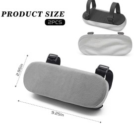 MUYAPAY Pack of 2 Armrest Pads, Ergonomic Armrest Protectors, Armrest with Memory Foam, Soft Armrest Pads, for Office Chairs, Gaming Chairs, Wheelchairs, Camping Chairs (Grey)