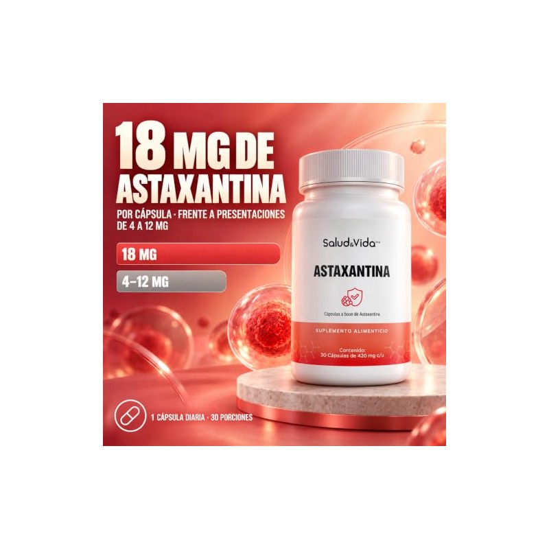 Salud & Vida MX - Astaxantina 18mg Concentrada (420mg peso