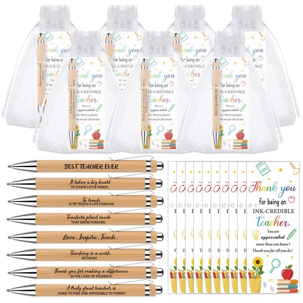 24 Set Teacher Appreciation Gifts Bulk Include Inspirational Ballpoint Pens