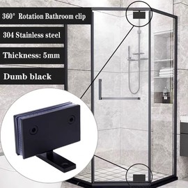 WANLIAN Heavy Duty Shower Door Hinges,Stainless Steel Glass Door Hinges for 5/16"-1/2" (8mm-12mm) Thick Frameless Bathroom Doors,Top and Bottom Mount,90 Degree Opening & Closing