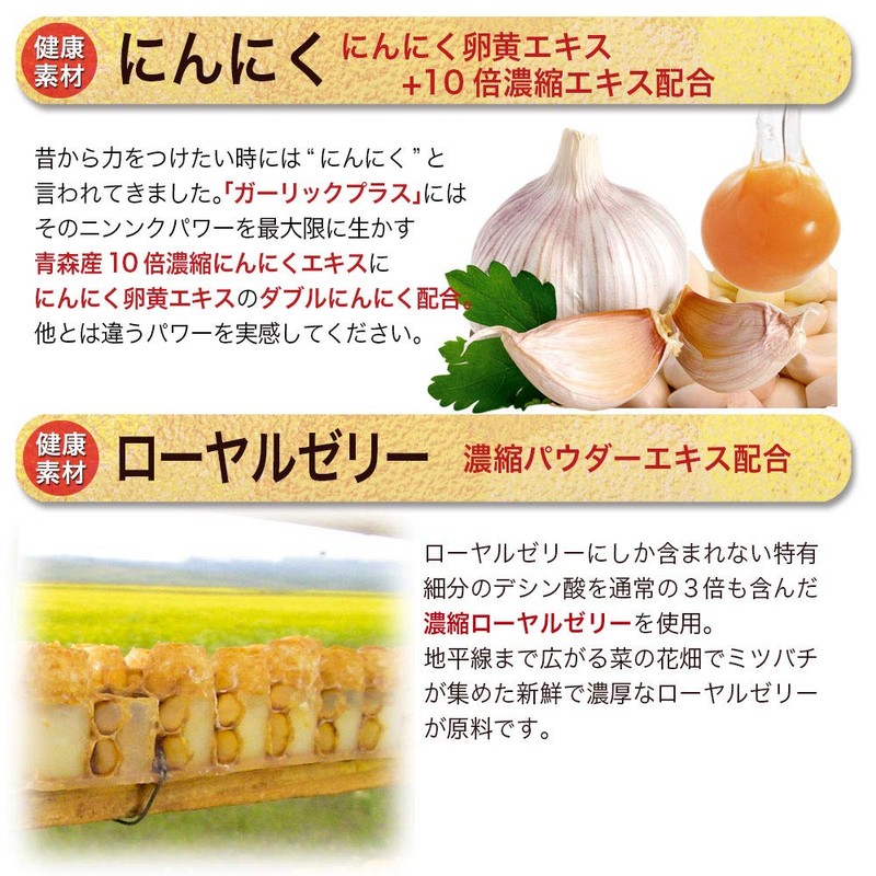 ガーリックプラス 60粒入×3袋 にんにく卵黄 ローヤルゼリー 糖衣粒タイプ サプリ 大日ヘルシーフーズ