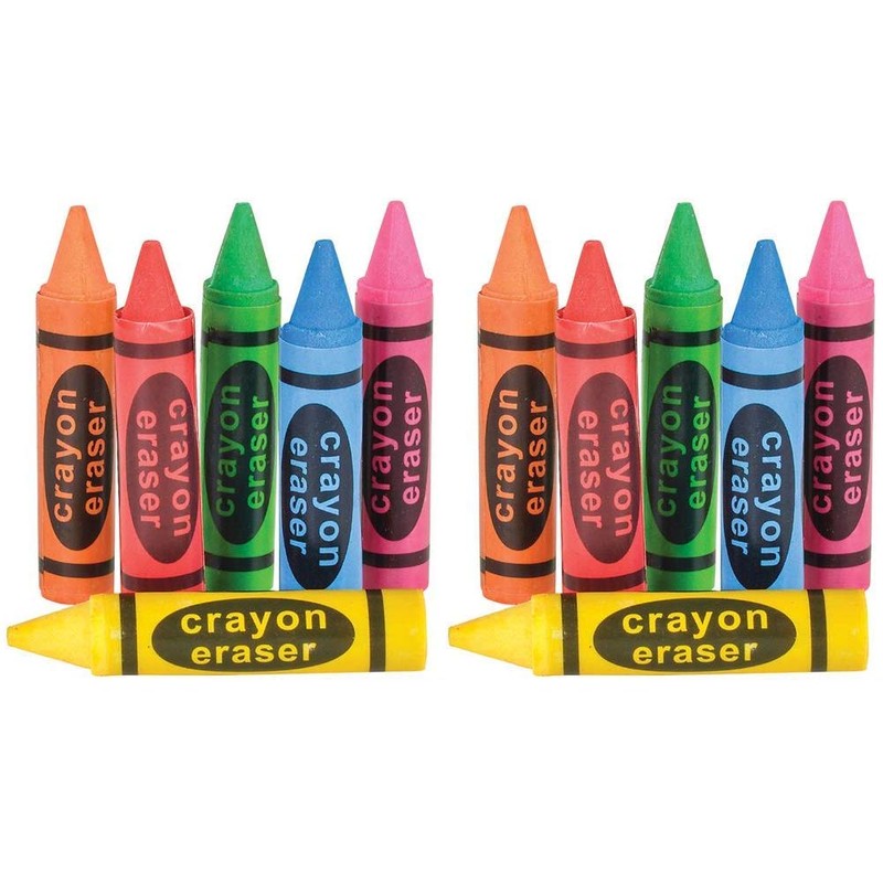 Rhode Island Novelty Crayon Shaped Erasers Assorted Colors 2.5 Inch