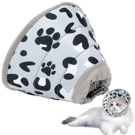 Cat Cone,Soft Cat Cones Recovery Collars,Cat Recovery Collar,Comfortable Elizabethan Collars Cones,Adjustable Pet Cone for Cats After Surgery to Prevent Licking Wound (Grey, L)