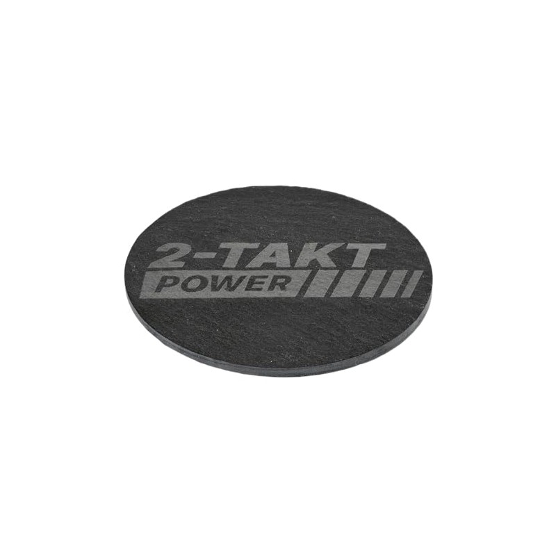 Drinks Coaster "2-Stroke Power", Natural Slate with Lasered Motif