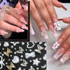 3D Multi Shapes Nail Charms Flatback Pearls Gems Mix White