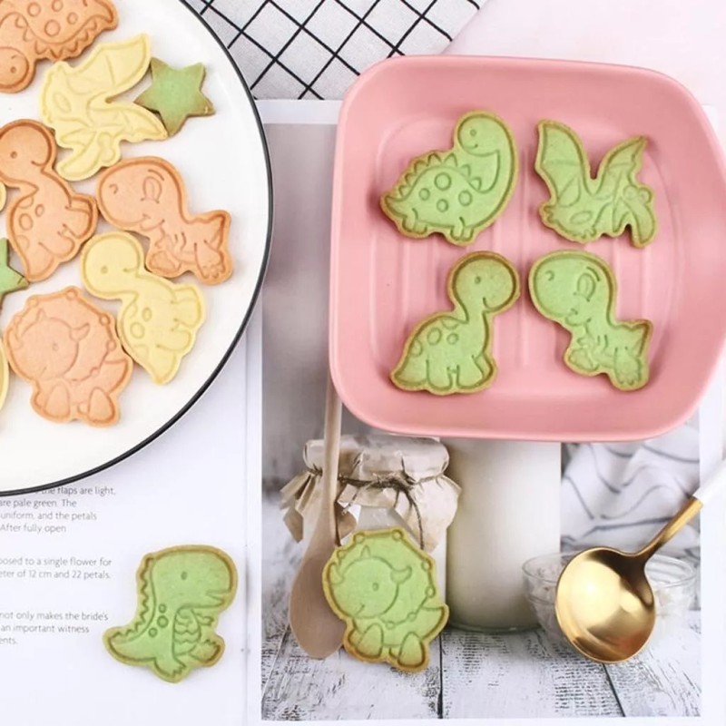 24x7 Molde Cortador De Galleta Dinosaurio Decoración Reposteria