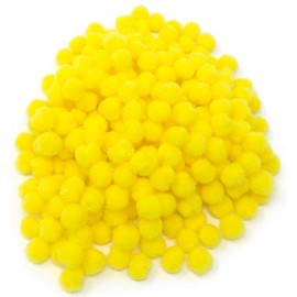 Wedding Touches Yellow 10mm Mini Pom Poms Small Fluffy Craft Embelishments (250)