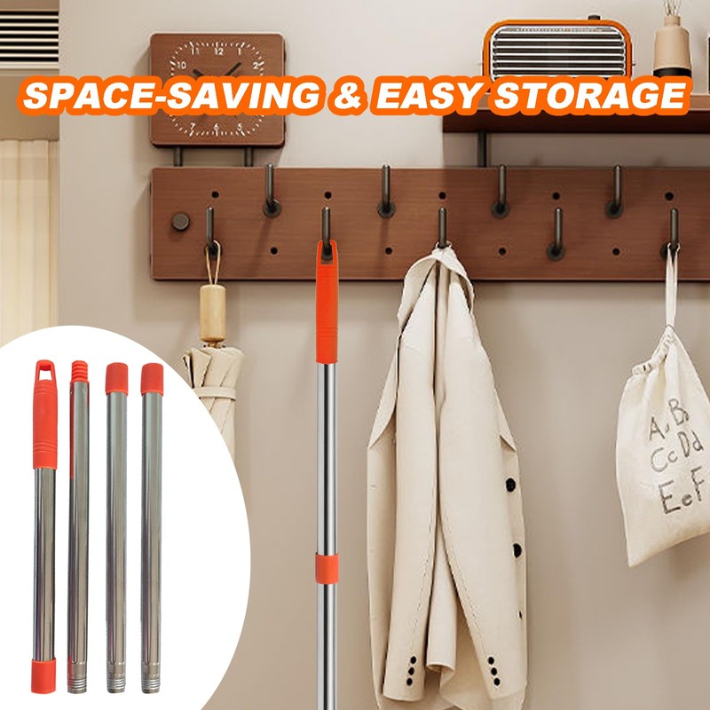 Xifando Mop Handle Replacement - 4-Section Adjustable from 30" to
